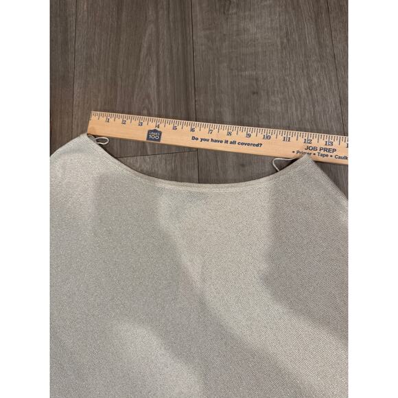 White House Black Market Shimmer Fringe Poncho Size Medium - Picture 10 of 12